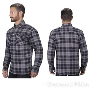 Viking Cycle Motorcycle Flannel Padded Biker Shirt Size XXL